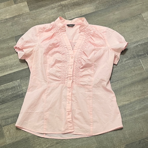 Denver Hayes Tops - Denver Hayes Soft Pink Ruffled Button Down Shirt